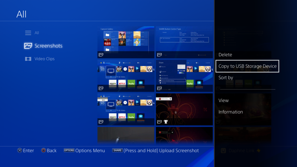 اسکرین شات از صفحه تلویزیون در دستگاه ps4